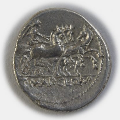 Roman Republic, T. Manlis Mancinus, Appius Claudius Pulcher and Q. Urbinius, Silver Denarius, 111-110 BC - Image 3