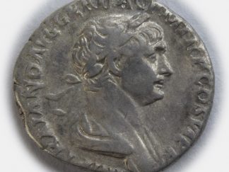 Roman Imperial, Trajan, Silver Denarius, AD 113-114 - Legionary Standards