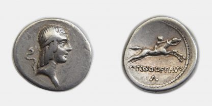 Roman Republic, C. Calpurnius Piso L.F. Frugi, Silver Denarius, 67 BC - Image 3