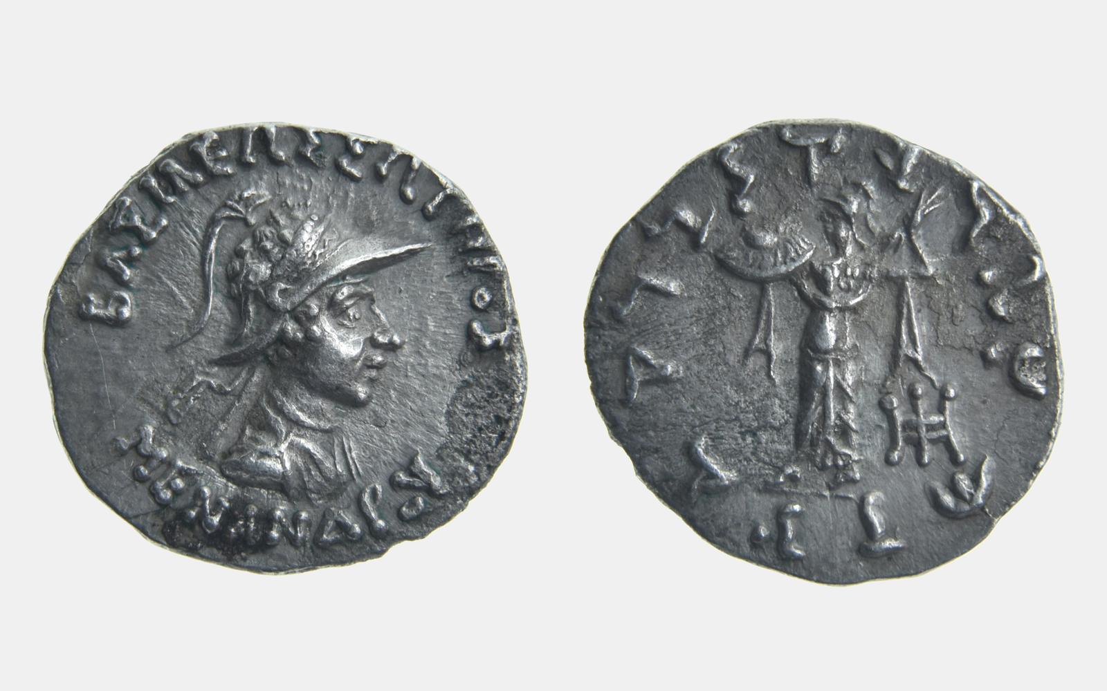 Indo-Greek Kingdom, Menander I 'Soter' Silver Drachm - c.166-145 BC - Image 3