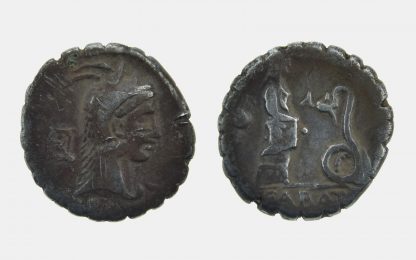 Helmingham Hoard - Roman Republic, L. Roscius Fabatus, Denarius Serratus - Image 3