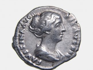 Roman Imperial, Faustina II, Silver Denarius, AD AD 147-150 - Concordia