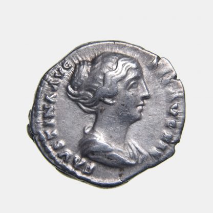 Roman Imperial, Faustina II, Silver Denarius, AD AD 147-150 - Concordia