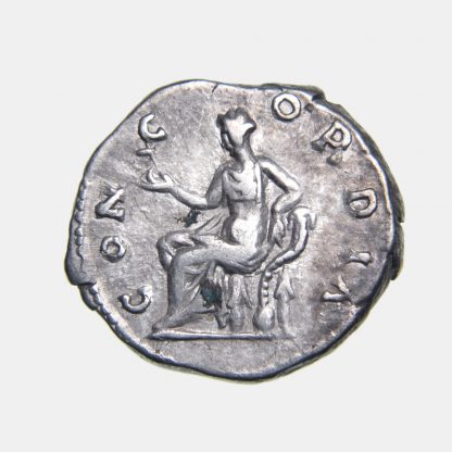 Roman Imperial, Faustina II, Silver Denarius, AD AD 147-150 - Concordia - Image 2